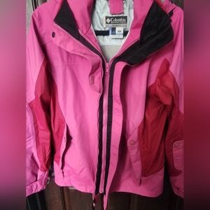 Columbia Two-Tone Pink and Magenta Jacket Double Zipper Size Small